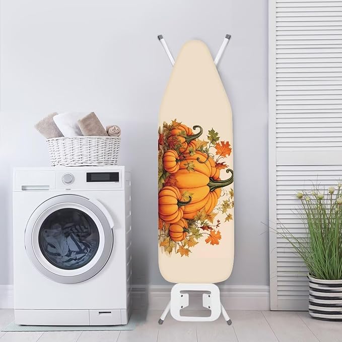 Pumpkin Ironing Board Cover Stain Resistant and Scorch Easy Installation Thanksgiving Ironing Board Cover Portable Autumn Decor