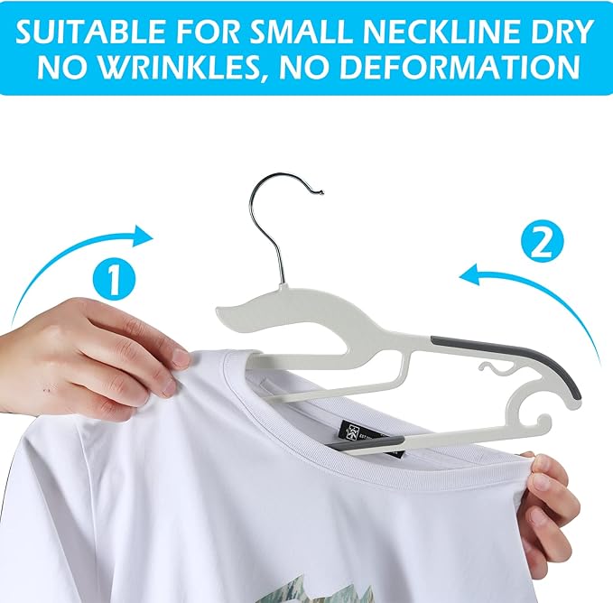 Tinfol Plastic Hangers 30Pack, Heavy Duty Dry Wet Clothes Hangers with Non Slip Pad, 16.3inch Space Saving Hanger, 360° Swivel Silver Hook for Shirts Pants Underwear Sweaters
