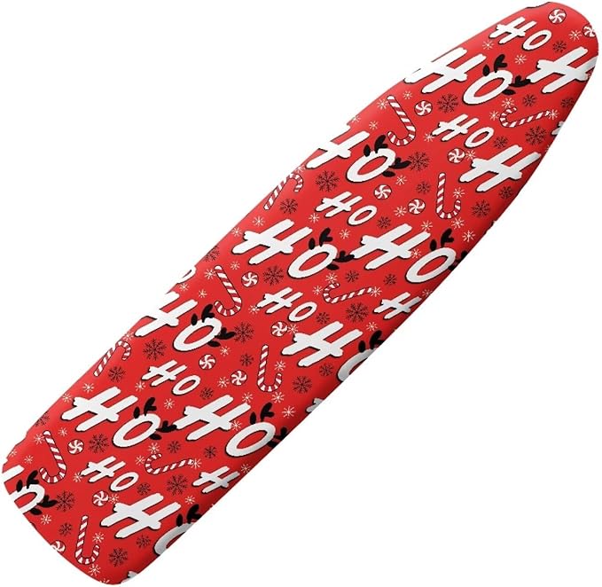 SEANATIVE Ho Ho Ho Ironing Board Cover Standard Size Iron Board Replacement Cover Resists Scorching and Staining with Elastic Edge, Thick and Durable
