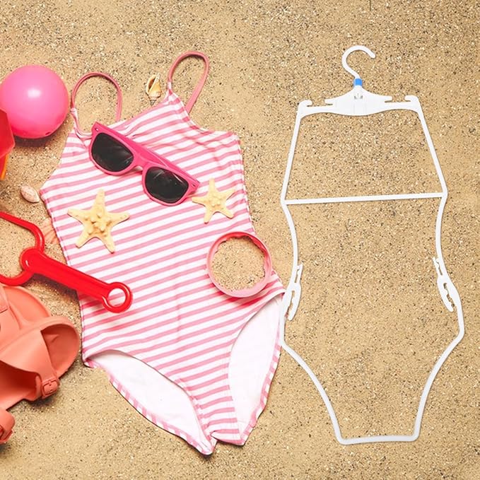 Kids Swimsuit Hangers 3 Pcs Plastic Bikini Display Clips Lightweight Swimwear Organizer for Home Travel Pool Storage and Retail Use