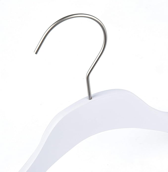 Luxury Ultra Thin 20 Space Saving Wooden Clothes Hanger, 360 Degree Rotating Hook, Best for Shirts, Blouses, Pant, Dress, Hangers White (White - Shirt/Blouse, 20)