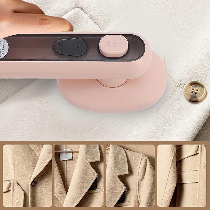 Travel Steamer Iron for Clothes, Mini Clothing Steam Iron with Premium Ti Plate, 60ml Water Tank, Handheld Steamer Support Dry and Wet Ironing for Home, Dorm, Travel (US Plug)