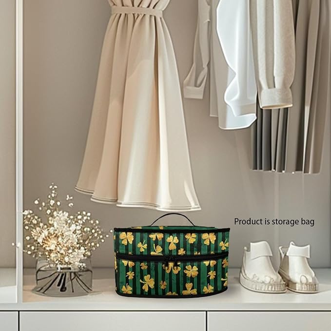Gold Shamrock Portable Iron Storage Bag Dustproof Bags for Travel Mini Steam Iron Universal for Most Irons Home Decoration,Easy to Carry(Bag Only)