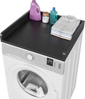 Washer Dryer Countertop, 23.62" D x 23.62" W x 3.15" H, Countertop for Washer and Dryer with Non-Slip Pads and Round Corner Edge Rails, Laundry Room Organization(Black)