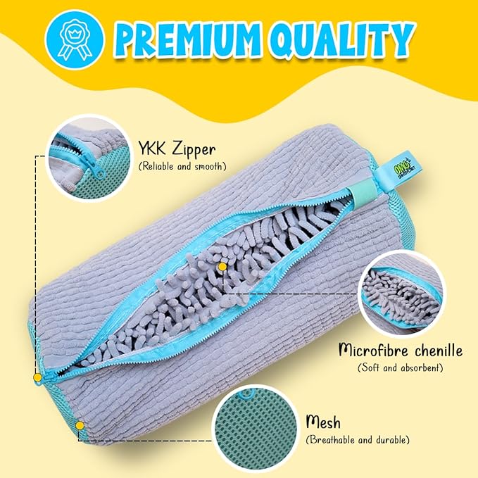 Shoe Washing Machine Bag – Sneaker Laundry Bag for Washer & Dryer, Protective Chenille Mesh Shoe Bag with YKK Zipper, Durable & Reusable for All Shoes 2-pack – Ohhmycart