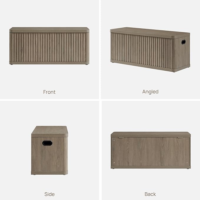 SICOTAS Storage Bench 80.4" Wide Shoe Bench with Lift Top Large Wooden Storage Chest Trunk Modern Blanket Chest with 4 Safety Hinges & Seating for Bedroom Entryway Living Room Hallway