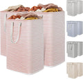 Lifewit 3 Pack Laundry Hamper Large Collapsible Laundry Baskets, Freestanding Waterproof Clothes Hamper with Easy Carry Handles in Laundry Room Bedroom Bathroom College Dorm, Pink, 3 x 80L