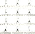 12 Pack White Premium Plastic Skirt Hangers, Space Saving Pant Set With Clamp, Shorts With Locking Clasp, Multipurpose Jean Set (12)