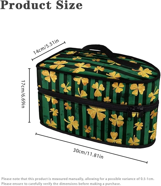 Gold Shamrock Portable Iron Storage Bag Dustproof Bags for Travel Mini Steam Iron Universal for Most Irons Home Decoration,Easy to Carry(Bag Only)