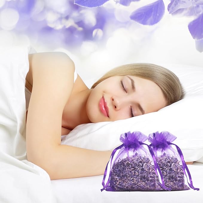 24 Pieces French Dried Lavender Sachet Lavender Flower Bags Long Lasting Fresh Scents 2025 New Lavender Buds for Clothes Storage Drawers and Closets Home