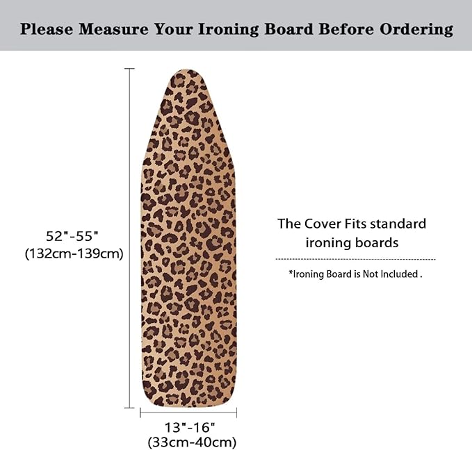 Ironing Board Cover Stain Resistant Ironing Accessories with Elastic Edge Thick Iron Cover for Ironing Ventilate Table Top Ironing Board Cover-Leopard