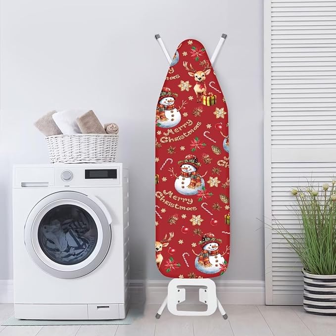 SEANATIVE Merry Christmas Ironing Board Cover for Home Decor, Cute Reindeer Snowman Iron Board Protective Cover Stain Resistant and Durable