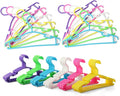 YYaaloa 30pcs Kids Clothes Hangers Baby Clothes Hangers Childrens Plastic Infant Hangers Very Durable Kids Hangers Toddler's Hangers for 1inch Closet Rod (6 colors-30pcs)