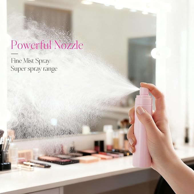 ZEJIA Small Spray Bottle, 3Pack Travel Spray Bottle, Empty Fine Mist Plastic Spray Bottles, with 6pcs Labels (60ML+80ML+100ML)
