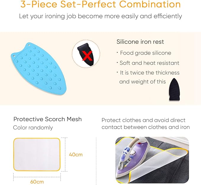 Upgraded Thick Ironing Blanket,Travel Ironing Mat Ironing Pad,Portable Double-Side Using,Isolate Heat Pad Cover for Washer,Dryer,Table Top,Countertop,Ironing Board for Small Space (28 x 31 inch)