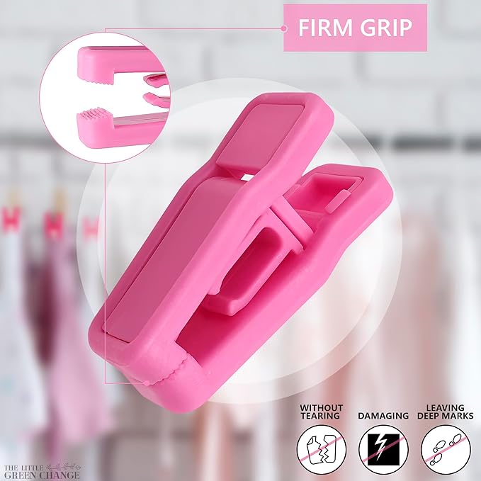 20Pcs Baby Hanger Clips for Baby Clothes - Baby Hangers Clips Pink Clothes Pins Kids Hangers Clips for Hanging Clothes Hanger Clips for Velvet Hangers - Plastic Clips Pink Clips for Hangers Pant Clips