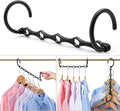 Timirog Space Saving Hangers Closet Organizers, Plastic Magic Hangers Closet Storage Space Saver Wardrobe Clothes Hangers Organizer Black, 10 Pack