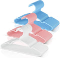 VTRIN Baby Hangers 60 Pack Large Capacity Hard Plastic Kids Hangers Suitable for All Clothes of Infant and Toddler, Such as Short, Shirts and Thick Coats White 20, Bule 20 and Pink 20