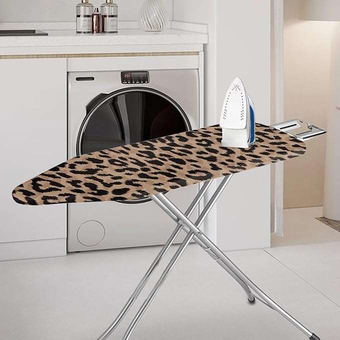SEANATIVE Brown Leopard Ironing Board Covers and Padding Durable Heat Reflective Iron Board Cover Large Fits All Standard Sizes