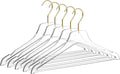 Quality Acrylic Clear Lucite Hangers 20-Pack with Bar Matte Gold Hanging Hooks for Clothes, Pants, Suit Jackets, Coats, and Shirts, Closet and Wardrobe Organization (Matte Gold Hook, 20)