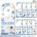 Baby Closet Dividers 8PCS, Outer Space Themed Wooden Double-Sided Clothes Size Hanger Organizer from Newborn to Toddler for Nursery Decor Baby Shower Birthday Gift Blue