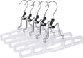Premium Skirt Hangers 80-Pack - Thin Space-Saving Skirt Hanger Set with Clamp, Pant Hanger, Shorts Hangers with Heavy-Duty Locking Clasp, Multipurpose Quality Jean Hangers Set (White, 80)