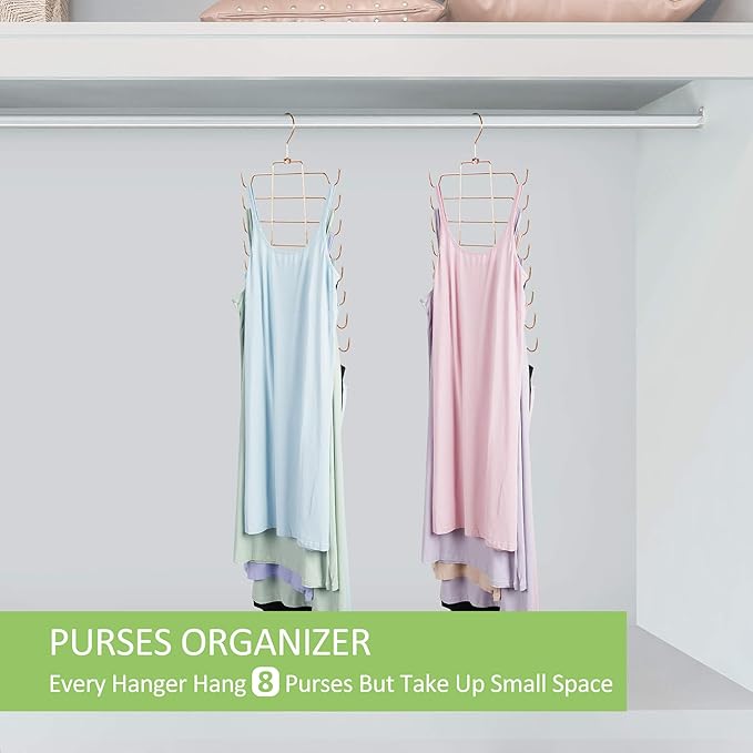 2 Pack Bra Hanger, Space Saving Tank Top Holder, Sturdy Metal Sport Bra Organizer, Rose Gold