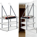 2PCS Sweater Drying Rack Hanging on Door Dryer Flat Portable Collapsible Mesh Large Laundry Clothes Drying Rack Room Organization 3 Tier
