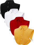 Syhood 4 Pcs Fake Collar Detachable False Dicky Collar Half Shirts Round for Women Outfits Halloween Costume Accessories