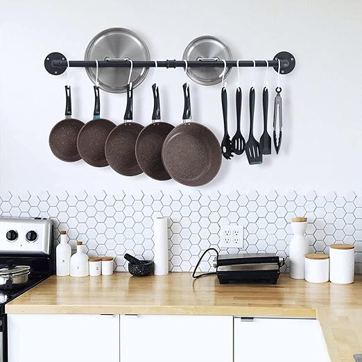 Nisoger 12 Pack 4 inch Vinyl Coated S Hooks with Rubber Stopper Non Slip Heavy Duty S Hook, White Steel Metal White Rubber Coated Closet S Hooks for Hanging Jeans Plants Jewelry Pot Pan Cups Towels