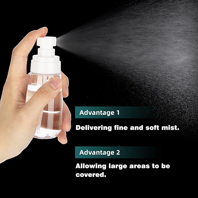 3pack Small Spray Bottle, 1oz Mini Spray Bottles, Empty Travel Spray Bottle, Fine Mist Plastic Spray Bottles (Clear+Green+Pink)
