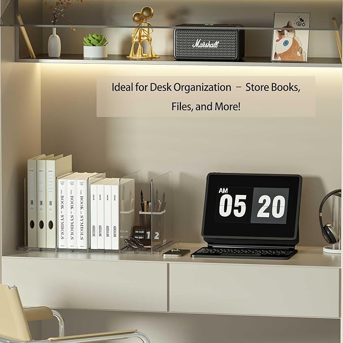 Purse Organizer for Closet - 2 Pack Acrylic Clear Shelf Dividers, Adjustable Bag Handbag Book Storage Organizer for Bedroom Office, Square