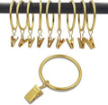 40 Pack Gold Curtain Rings with Clips, Curtain Hooks Hangers Clip Rings for Hanging Drapes Bows Hat, Drapery Rings 1.77 in I D, Fits up to 1.5 in Diameter Curtain Rod.