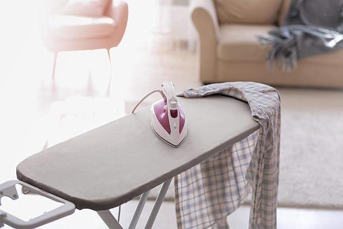 Encasa XO Ironing Board Cover and Pad 42"x14" - 4mm Felt Medium Iron Board Cover with Padding - Heat Resistant, Stain-Safe Dye, Non Slip Elastic Bungee Cord Tightening Iron Table Cover Light Grey