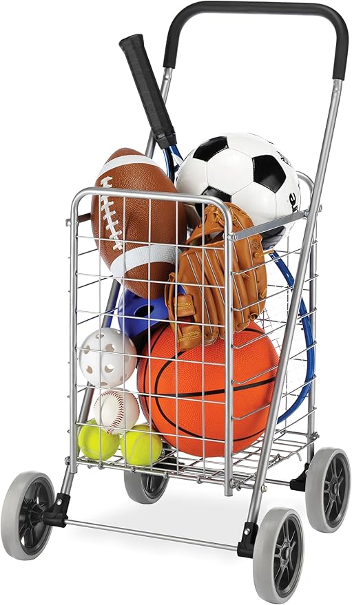 Whitmor Utility Shopping Cart - Durable Folding Design for Easy Storage, Model Number: 6250-4997-2-SIOCA