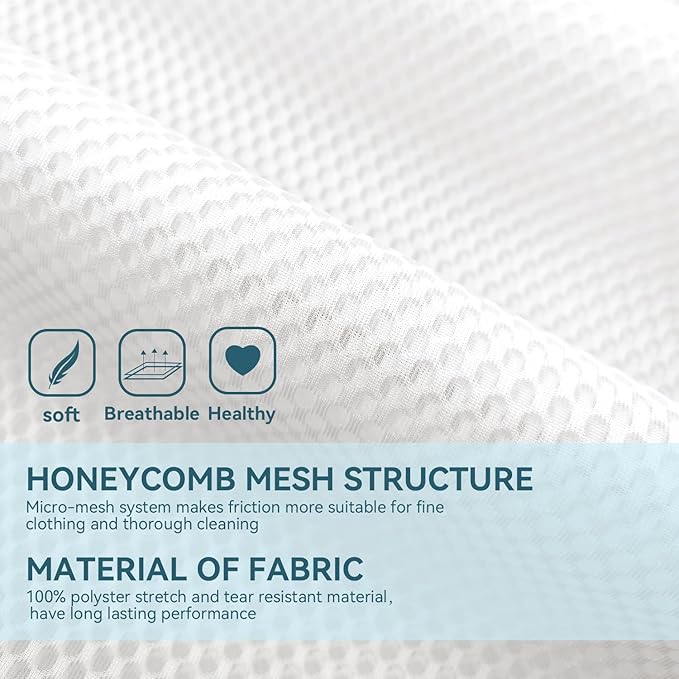 4PCS Honeycomb Mesh Laundry Bags for Delicates with Zipper, Clothing Washing Bags for Underwear, Lingerie, Bra, Blouse, Hosiery, Pants, Stocking, Socks,Extra Strong(1Bra,1Cylin,1S,1M,)