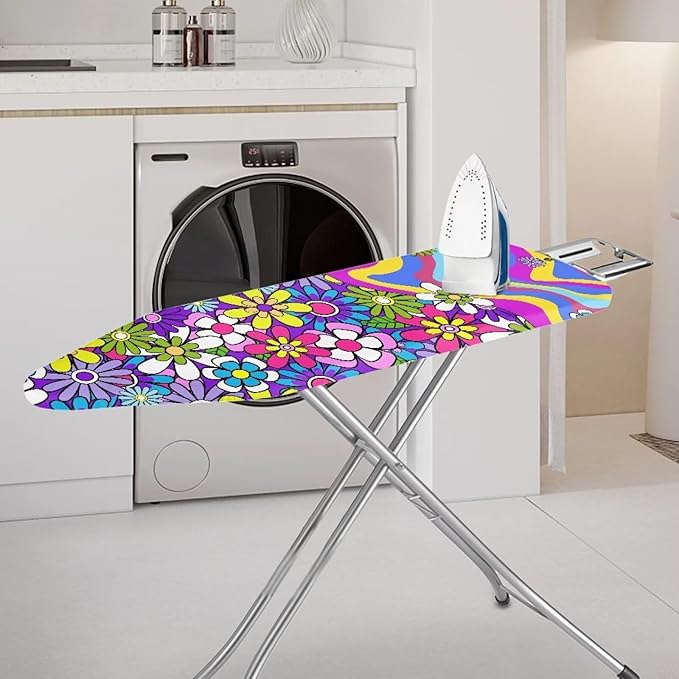 Hippie Flower Ironing Board Replacement Cover for Extra Wide 15 x 54 Ironing Boards Reflects Heat and Stain Resistant Ironing Board Cover Christmas Decor
