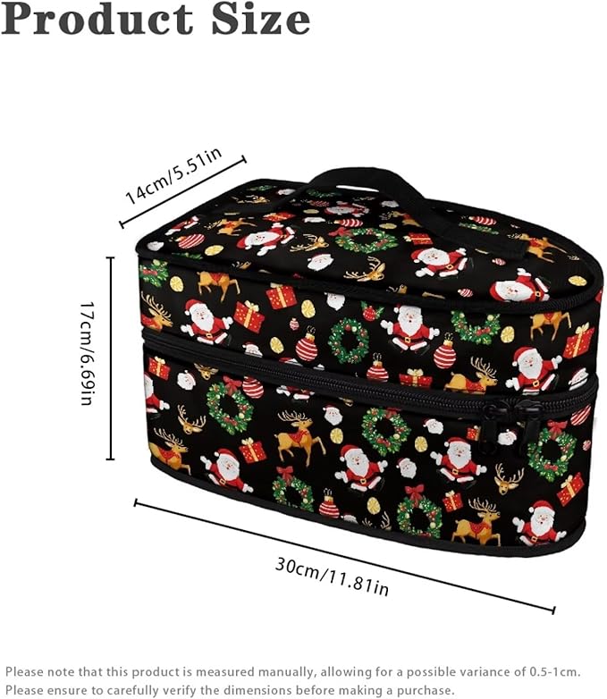 Christmas Gift Elk Iron Storage Case Protective Carrying Bag with Zipper Handle Colorful Reusable Steam Iron Storage Bag Fits Traveling Outing