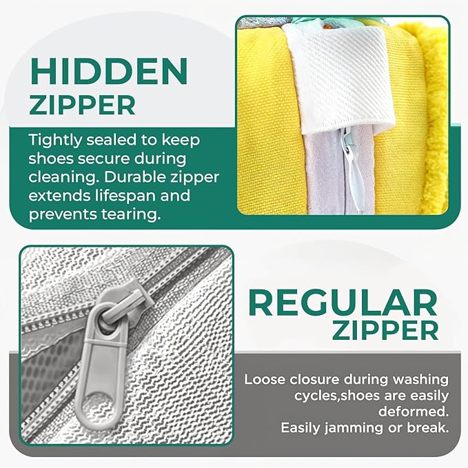 GUIVA Shoe Washing Machine Bag - Shoe Laundry Bag for Washer and Dryer - 360° Deep Cleaning Washer Bags with Zipper & Mesh Protection - Reusable Sneaker Washing Machine Bag - Pack of 2