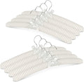 Padded Hangers for Women Clothing Men Sweaters, GLCON 17 Inches Satin Coat Hangers No Bump Fabric Foam Wood Cover, Anti-Slip Thick Clothes Hanger for Adult Wedding Dress Pants (Stripe, 8 Pack)