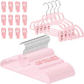 Tessco for you 20 Pcs Velvet Clothes Hangers with 20 Pcs Clips Non Slip Pink Cute Heart Hanger 360 Degree Swivel Hook Space Saving Felt Heart Drying Rack for Women Pant Jacket Shirt Skirt Suit Dress
