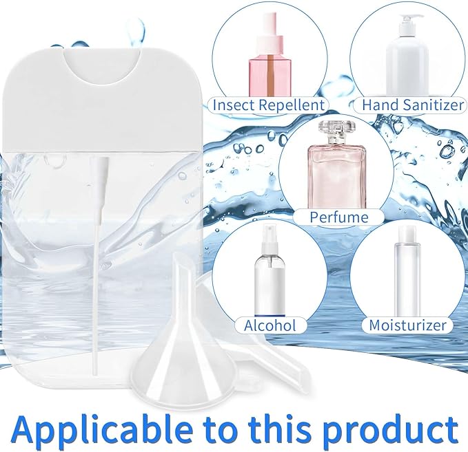 5 PCS Clear Spray Bottles, Portable Card Spray Bottles, 50 ML Refillable Plastic Perfume Atomizer Vials, Suitable Perfume, moisturizing water, hand sanitizer
