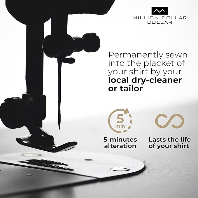 Million Dollar Collar Stays – Keep Dress Shirts Crisp & Firm, Universal Fit for Men & Women, Made from Proprietary Material