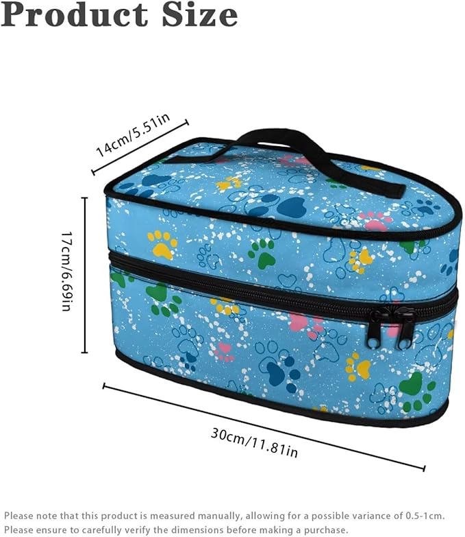Paw Print Iron Storage Bag with Zipper Handle Lightweight Colorful Clothes Iron Storage Case for Traveling Home Cute Iron Storage Cover