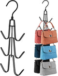 ZEDODIER Purse Hanger Organizer for Closet, Hanging Bag Holder, Keeping Purses Visible and in Good Condition, Metal Handbag Storage Hook Backpack Rack Space Saving Hanger, Black