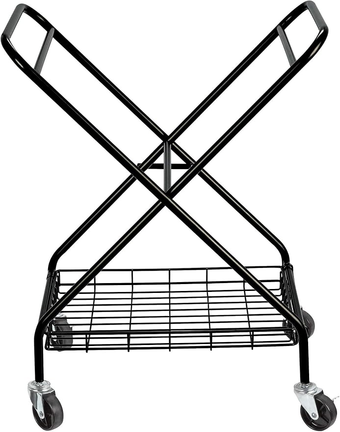 Artesa Verona Collapsible Laundry Cart with Basket, Black Large