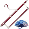 Japanese Kimono Hanger for Artistic Display - with Floral Folding Fan