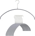 MAWA Euro Series Non-Slip Space Saving Clothes Hanger, Set of 10, Silver Style 40/P, Pack of 10, 10 Count (14148)