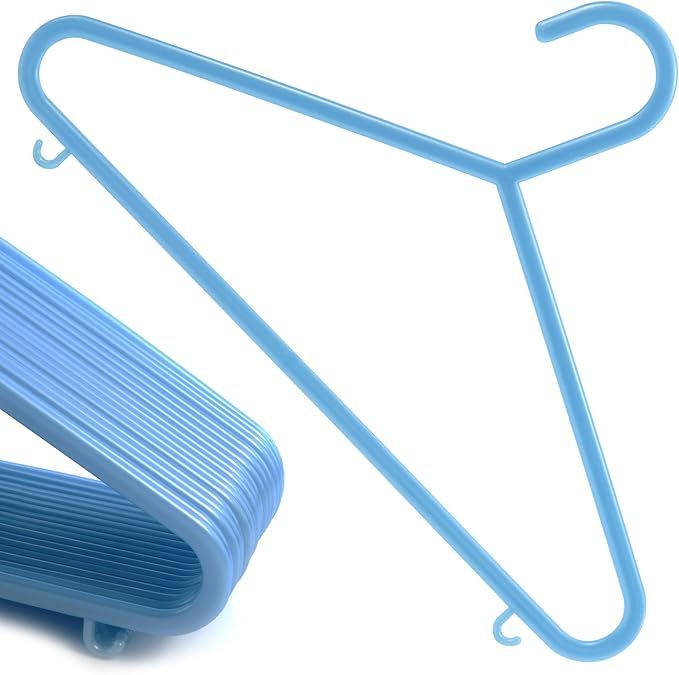HANGERWORLD 18 Blue 11.8inch Plastic Kids Coat Clothes Garment Pants Skirt Bar Baby Toddler Hangers