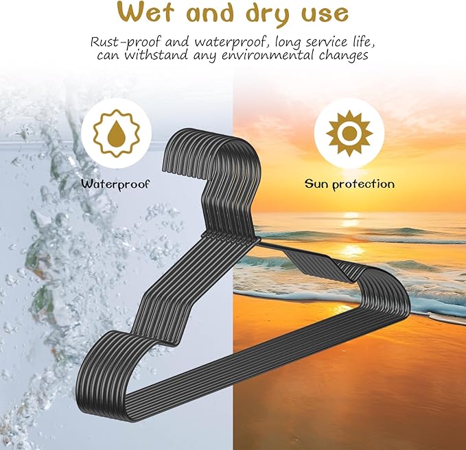 VWV Black Aluminum Hangers, 20 Pack Baby Hangers?12.6 Inch Children Baby Hanger, Sturdy Metal Children Clothes Hangers for Wardrobe, Space-Saving Toddler Hanger